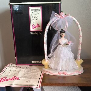 Barbie Nostalgic Wedding Day Figurine with Pink and White Accents